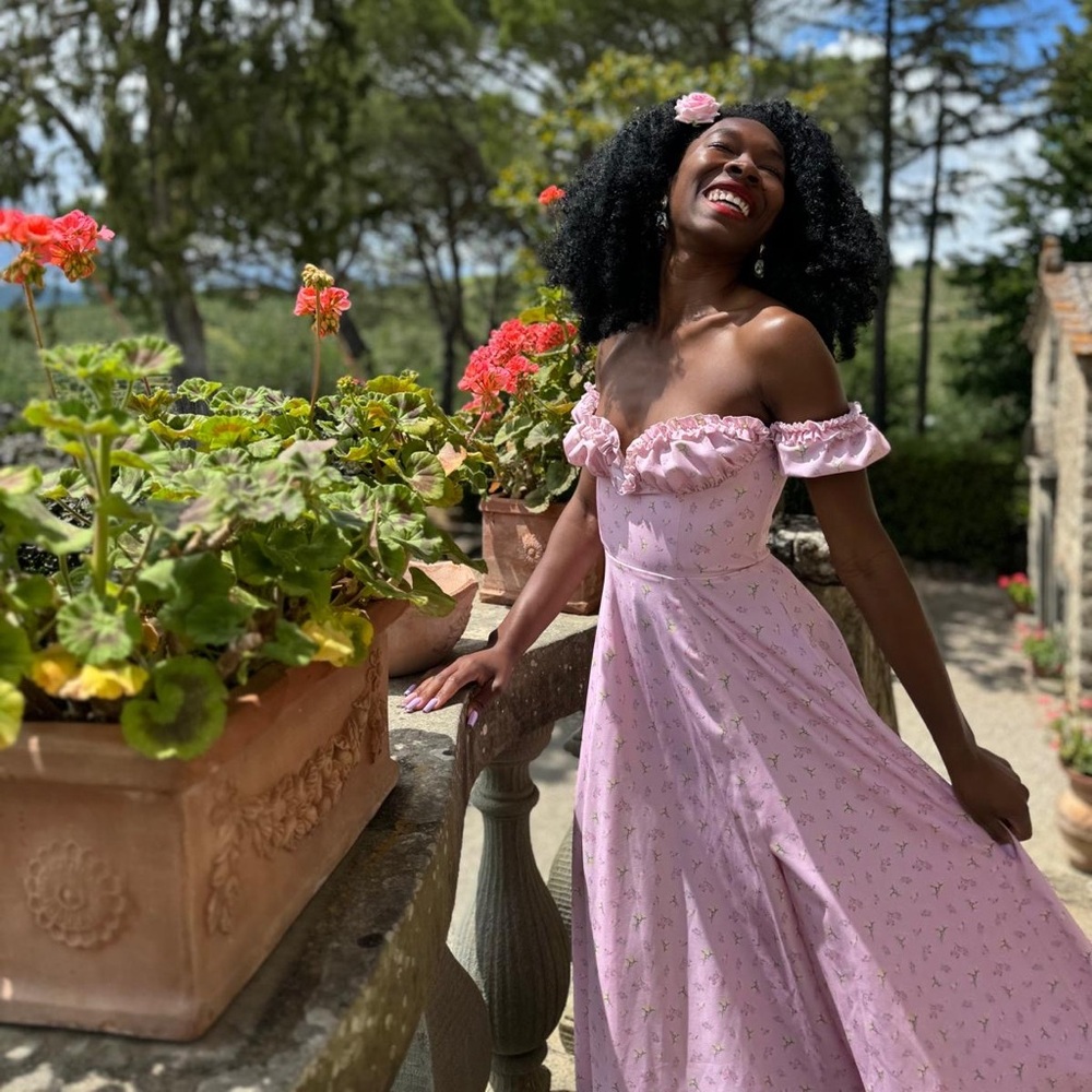 House of CB pink Lauren midi dress